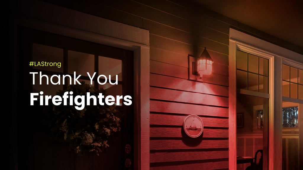 Feit electric thank you greeting for Los Angeles firefighters.